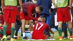 Cristiano Ronaldo animó a sus compañeros a pesar de su lesión