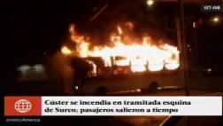Surco: incendio de coaster en vía pública dejó un herido
