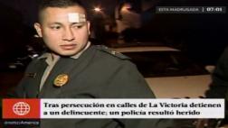 La Victoria: un policía y un hampón heridos tras persecución