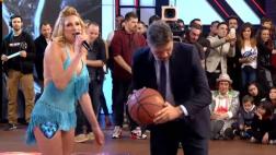 Alina Moine derrotó a Marcelo Tinelli en desafío de básquet
