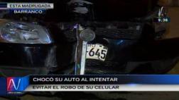 Barranco: estrelló su taxi contra poste de luz para evitar robo