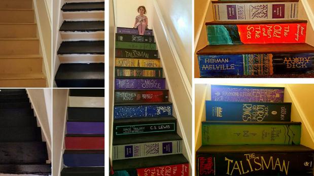 Los libros toman el protagonismo en esta original escalera