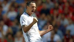 Zlatan Ibrahimovic marcó su primer gol en la Premier League