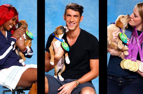 Estos atletas olímpicos promovieron la adopción de perros
