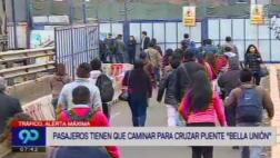 Puente Bella Unión: el vía crucis de los pasajeros por tráfico