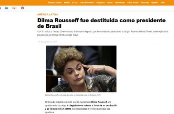 Así informaron los medios del mundo la destitución de Rousseff