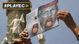 Así rechazaron manifestantes en México y EE.UU. visita de Trump