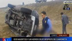 Cañete: dos muertos y un herido por despiste de camioneta