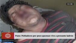 Puno: casi queman vivo a sujeto acusado de robar camioneta