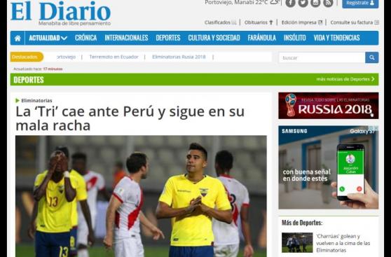 Selección: ¿Qué dijo prensa ecuatoriana de la victoria de Perú?