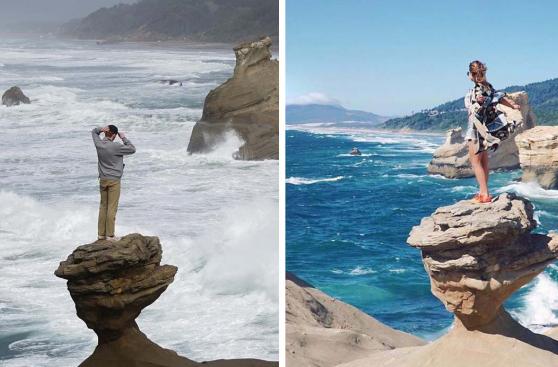 Malos turistas: visitantes derribaron famosa roca en Oregon