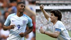 Rashford y una curiosa foto que lo compara con Diego Maradona