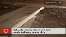 Lurín: trabajador murió tras caída de poste de telefonía