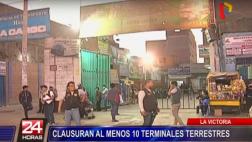 La Victoria: Clausuran terminales terrestres no autorizados