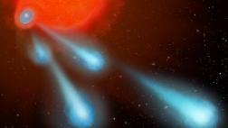 Una estrella estaría disparando enormes burbujas de gas