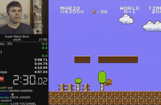 Establecen récord de velocidad del viejo Super Mario Bros