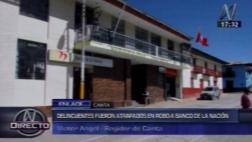 Canta: Seis delincuentes asaltaron local del Banco de la Nación
