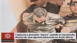 Jesús María: policía captura a presunto marca fuera de un banco