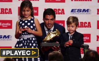 Luis Suárez recibió Bota de Oro a manos de sus hijos [VIDEO]