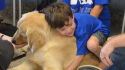 Niño con autismo logra abrazar por primera vez y fue a un perro