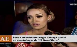 Angie Arizaga lloró tras perder copa de "El gran show" [VIDEO]