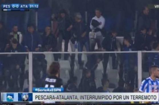Serie A: Pescara vs. Atalanta se interrumpió por terremoto