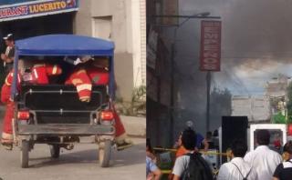 Bomberos llegaron hasta en mototaxi a atender incendio