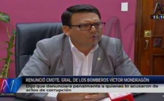 Bomberos: Mondragón renunció al cargo de comandante general