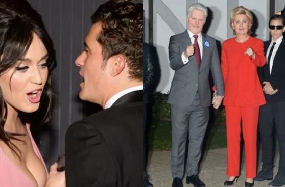 Katy Perry y Orlando Bloom se disfrazan de Clinton y Trump