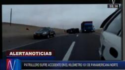 Huacho: patrullero coreano se volcó en la Panamericana Norte