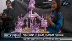 Adolescente shipiba celebró sus 15 años en medio de escombros