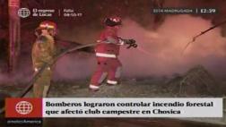 Chosica: Incendio forestal cerca de club alarmó a vecinos