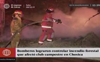 Chosica: Incendio forestal cerca de club alarmó a vecinos