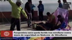 Miraflores: turista sueco herido tras accidente en parapente