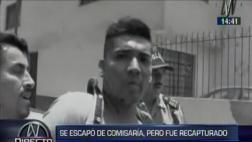 'Robacasas' huyó de comisaría pero fue recapturado a balazos