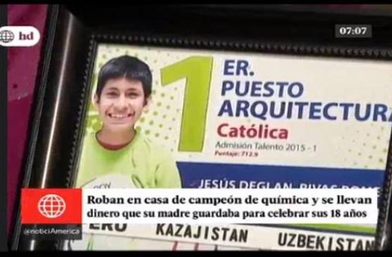 'Robacasas' atacan a familia de campeón de química de 17 años