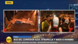 Rímac: joven murió atropellado por bus del Corredor Azul