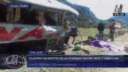 Ayacucho: choque entre bus y auto dejó al menos 4 fallecidos