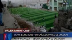 VES: 3 niños heridos tras caída de muro sobre cancha sintética