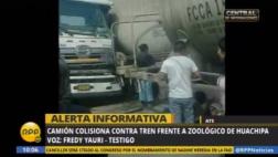 Ate: Carretera Central bloqueada tras choque de cisterna y tren