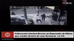 SJL: delincuentes armados trataron de llevarse cajero de botica