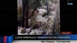 Cajamarca: Chota soportó lluvia torrencial y granizada