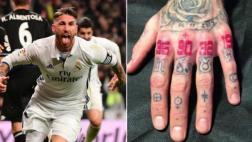Sergio Ramos y el tatuaje que explica los números de su carrera