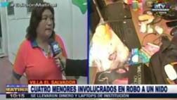 Cuatro menores de entre 15 y 10 años robaron en nido de VES