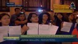 Defensoría: empleados realizan plantón para denunciar despidos