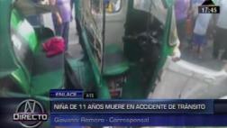Ate: niña de 10 años murió en choque de mototaxi y minivan