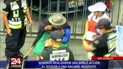 Ate: anciana que pedía limosna llora por noble gesto de serenos