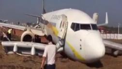Violento despegue de avión deja al menos 12 heridos en India