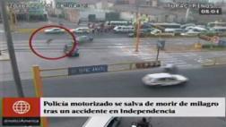 Policía se salvó tras aparatoso choque en vía del Metropolitano