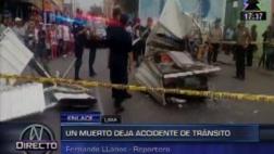 Centro de Lima: un muerto en choque de vehículo con camión